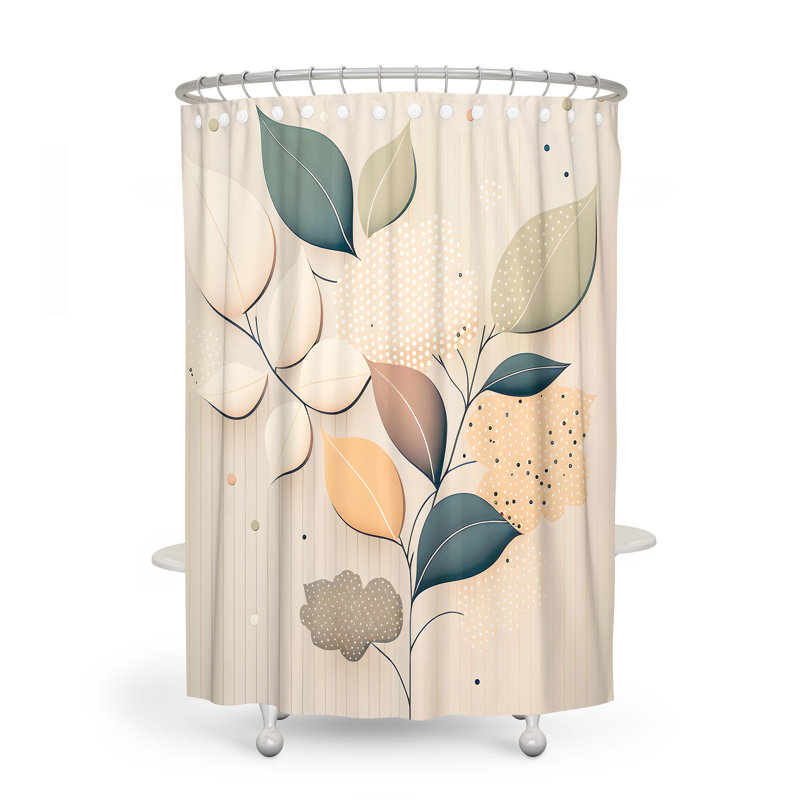 Rideau de douche simple à motif floral, H 83 po x l 70 po