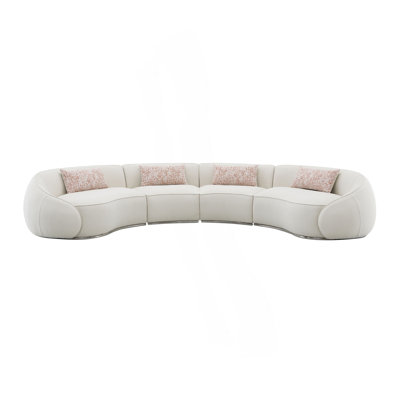 Canapé modulaire Sahara Beige Boucle avec 3 coussins