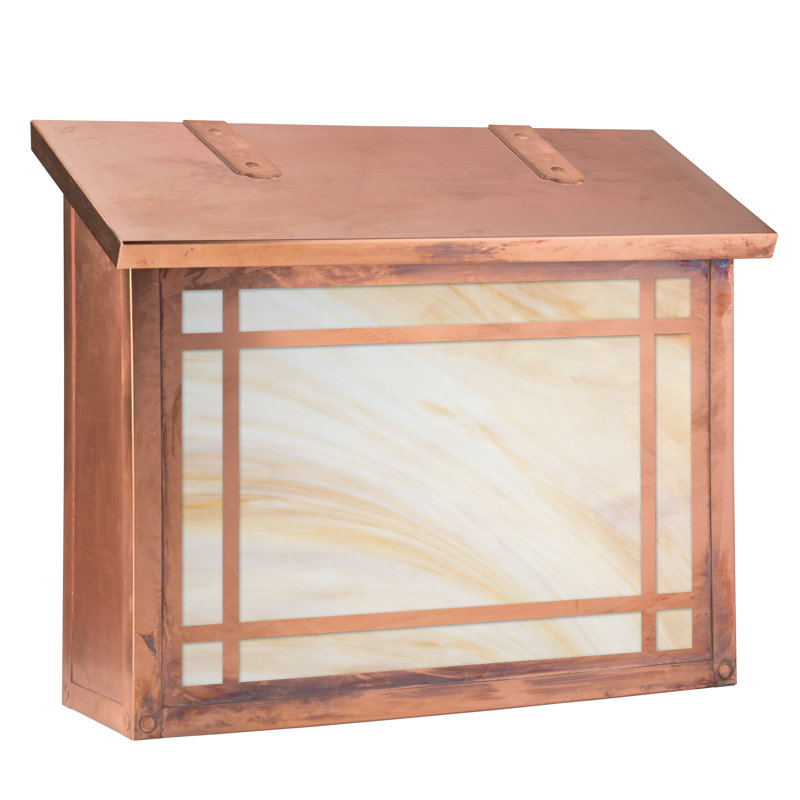 Summit Brass Wall Mounted Mailbox, Honey, Textured Black
