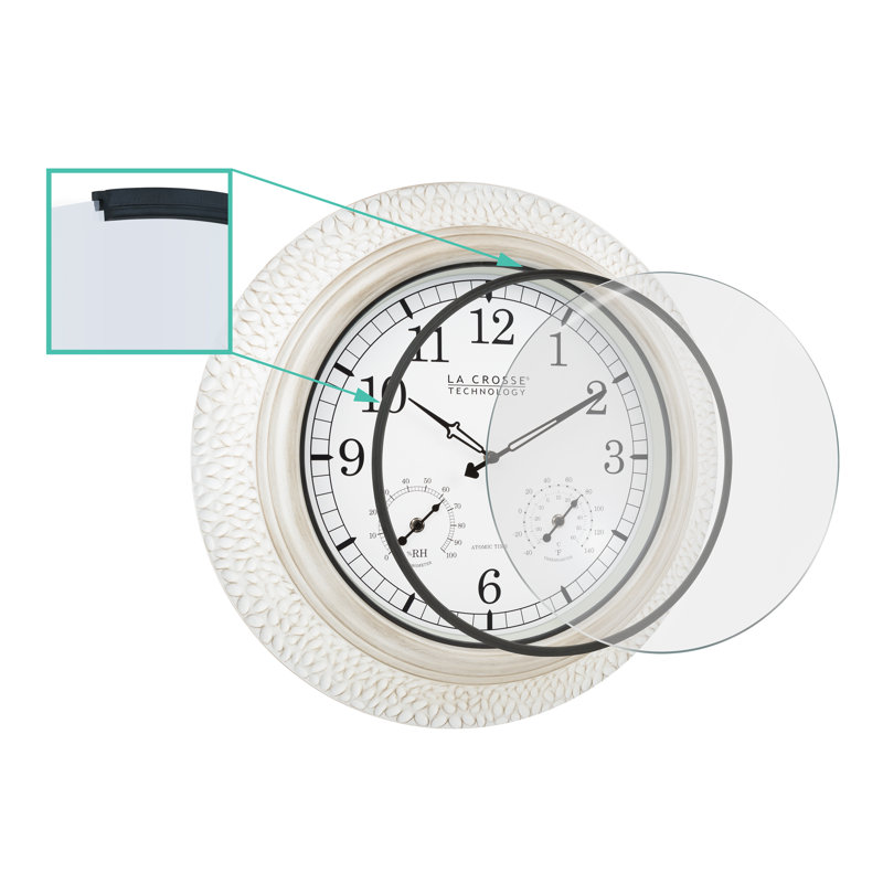 21" White-Washed Hammered Metal Analog Wall Clock