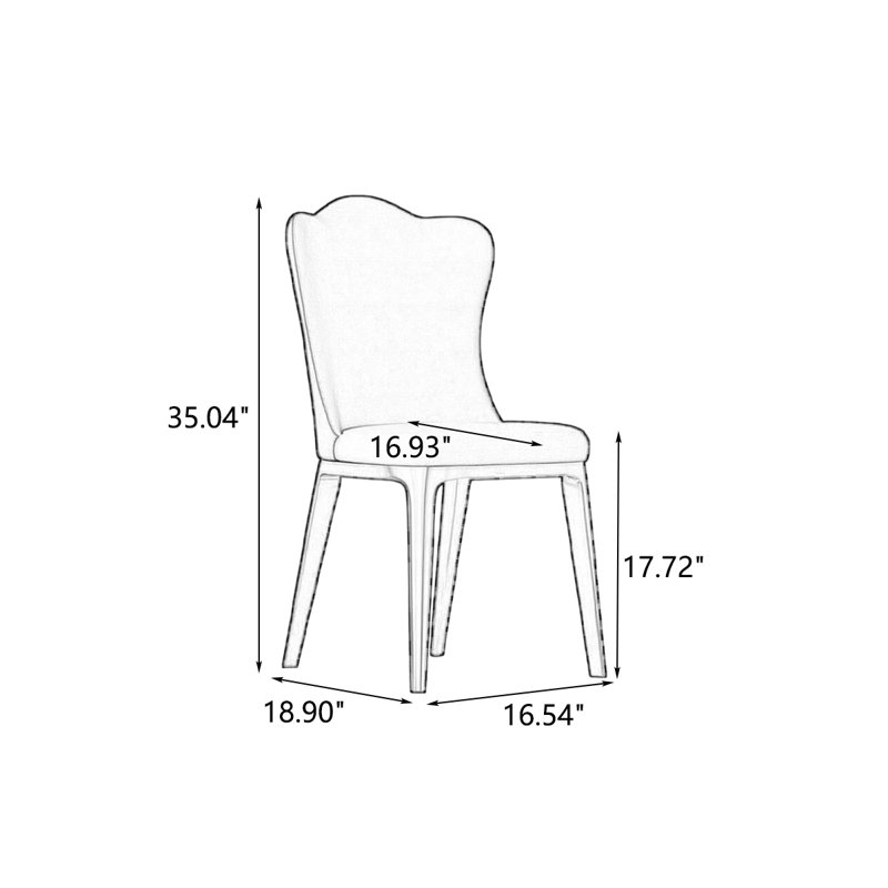 White Solid back side Chair(Set of 2)