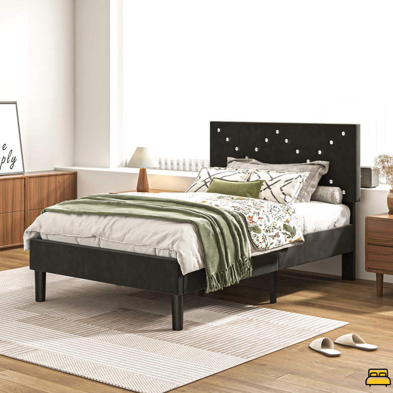 Upholstered Platform Bed, Twin