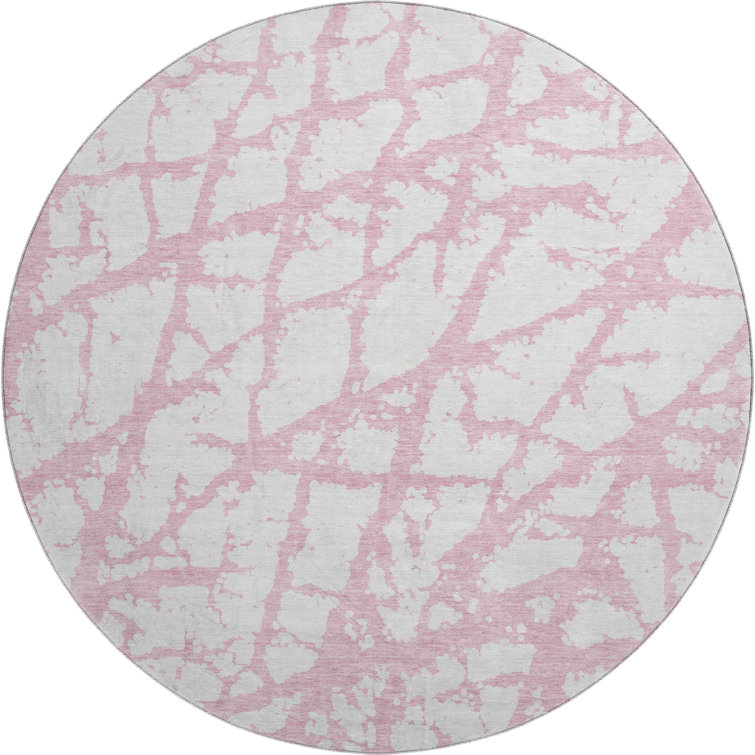 Premium Machine Washable Prisco Pink Rug