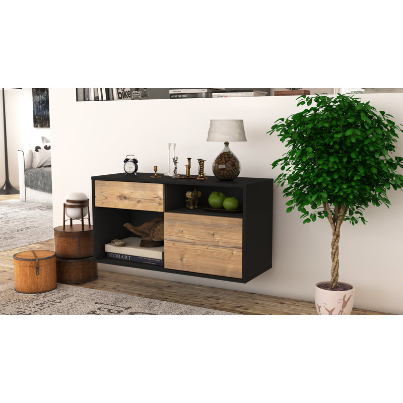 Halbrook Unfinished Floating TV Stand, Pine