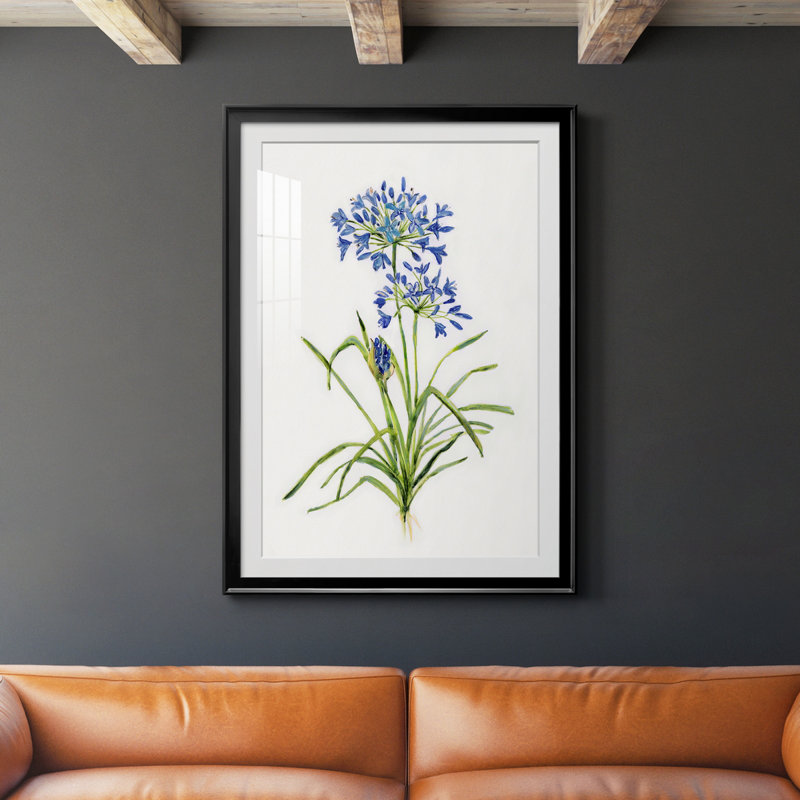 Blue Lived Botanical I - Cadre photo, reproduction d'art sur papier, H 26,5 po x l 36,5 po x P 1,5 po, Noir