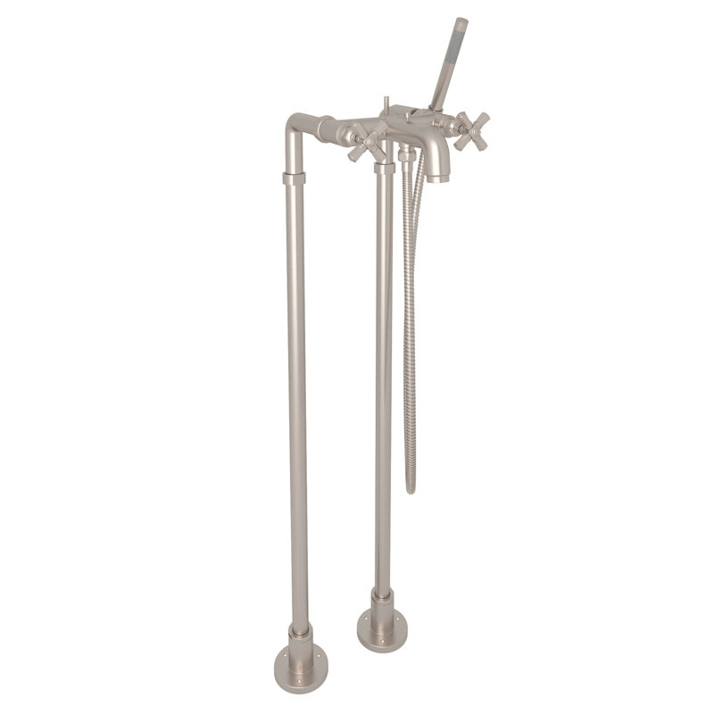 San Giovanni™ Floor Mounted Tub Filler, Satin Nickel, Level