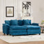 Causeuse plus large avec accoudoirs (le repose-pieds n'est pas inclus), canapé modulaire moderne, pour le salon, la chambre à coucher et les appartements, coussin de siège rembourré à double couche confortable, tissu chenille respirant, bleu