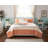 6 Piece Cotton Percale Quilt Set with Throw Pillows Coral King/Cal King