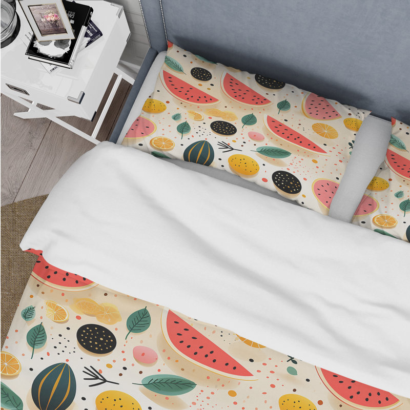 Ensemble de housse de couette Midcentury Pastel, Housse de couette pour très grand lit et 2 très