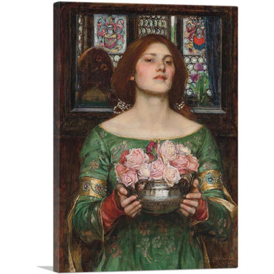 «Gather Ye Rosebuds tandis que Ye May» par John William Waterhouse, reproduction d'art sur toile tendue