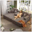 Ensemble 2 pièces surdimensionné de méridienne double, luxueux canapé-lit en velours côtelé moelleux avec 6 coussins et pochette de rangement pour les petits espaces, le cinéma maison et le salon-1607512785