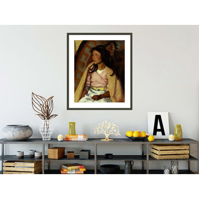 «Indian Girl of Santa Clara» par Robert Henri, impression giclée sur cadre