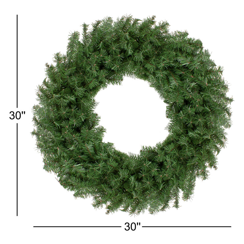 Couronne de Noël artificielle Canadian Canadian Pine, Vert, L 48 po x H 48 po x P 6 po