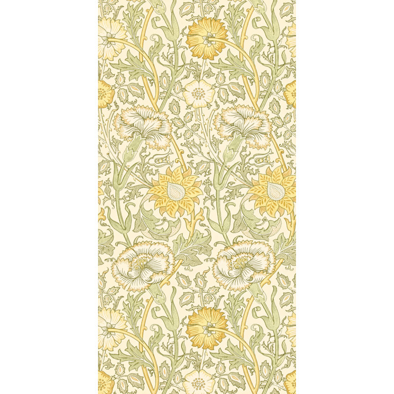 Pink & Rose Wallpaper, Cowslip/Fennel