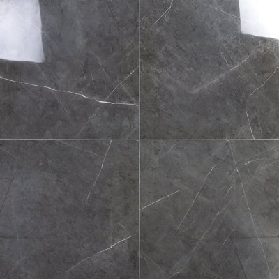Marble Tech Amani Grey 24x24 Polished Marble Look Porcelain Tile