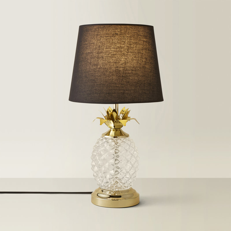 Dempster Glass Table Lamp, Black, Yes