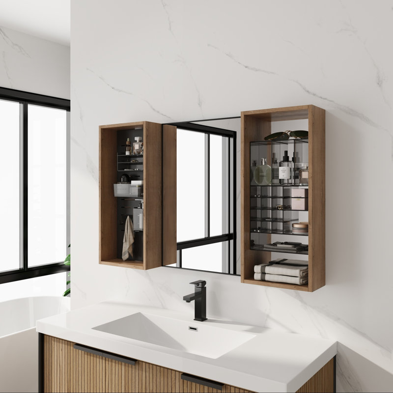 Miroir de salle de bain avec rangement