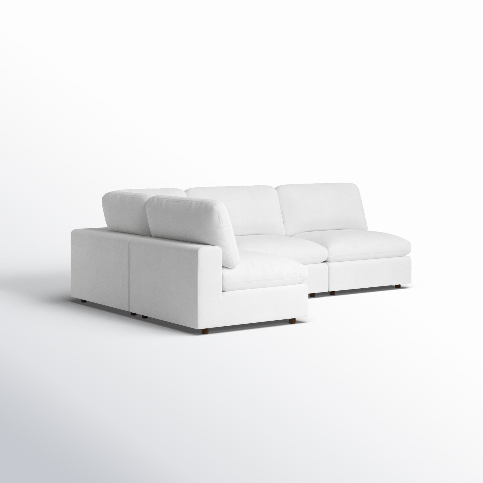 Jossa Upholstered L-Sectional, White Linen Blend