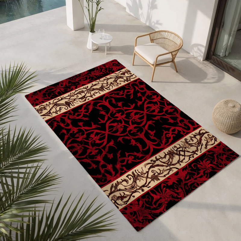 Tapis intérieur et extérieur Golden Lattice, Rectangle 1 pi 6 po x 2 pi 6 po