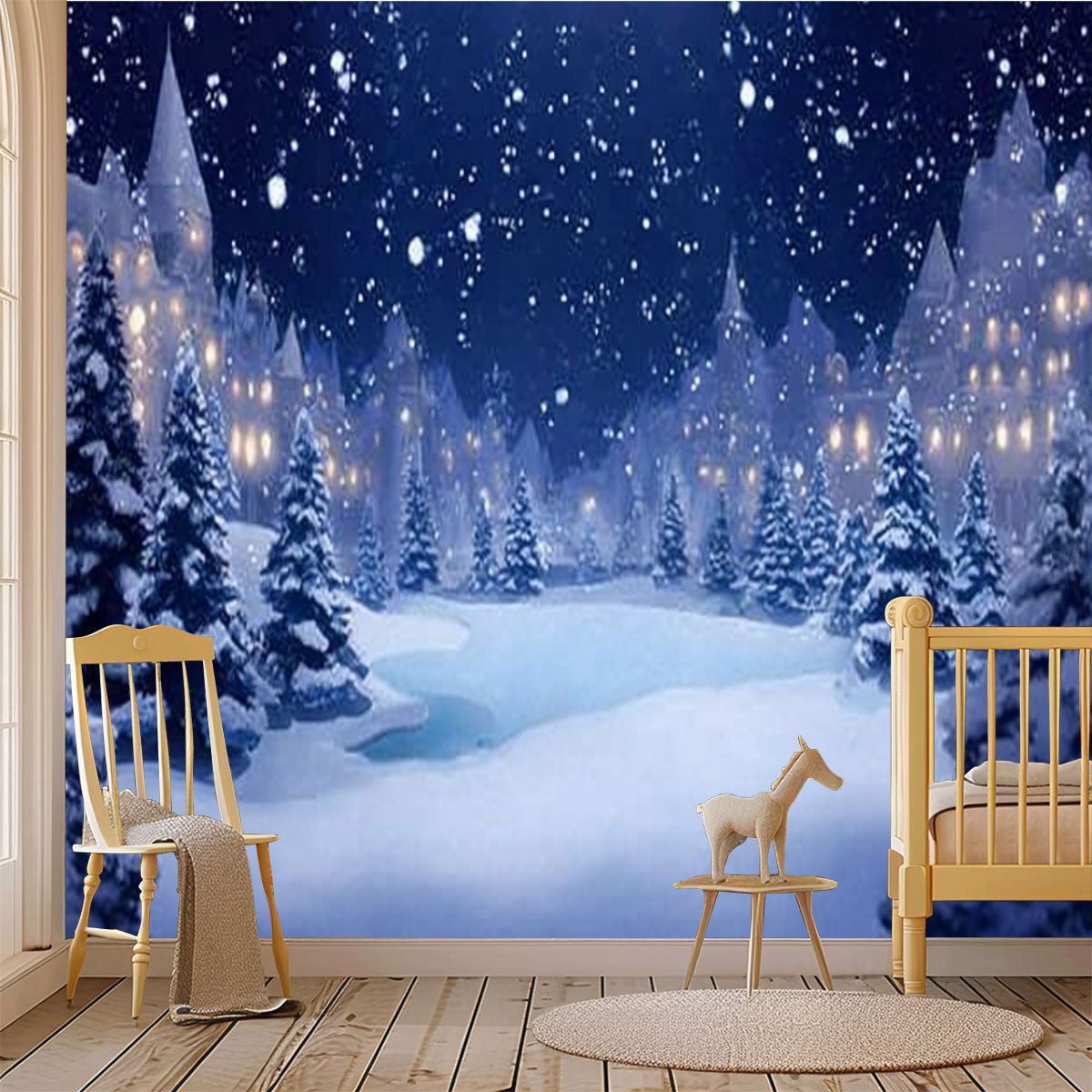 Red Barrel Studio® Peel and Stick Wallpaper Wall Mural Winter ...