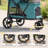 3 Wheel Pet Stroller, Dog Stroller Dual Entry, Easy One-Click Quick Fold, All-Terrain Wagon Cart with Mesh Window, Washable Cushion, for Small and Medium Dogs and Cats Up to 44 lbs, Dark Green-124394394