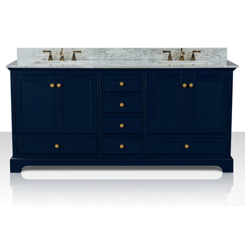 Audrey 72'' W Vanity, Heritage Blue | Brushed Gold