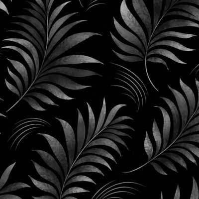 Papier peint adhésif botanique monochrome noir à motif de feuilles de palmier tropicales l 23,6 "x H 118" Papier auto-adhésif amovible pour les armoires de chambre de bébé