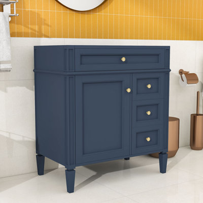 Bathroom Vanity Cabinet without Top Sink, with 2 Drawers, Tip-Out Drawer and Cabinet Door Organizer