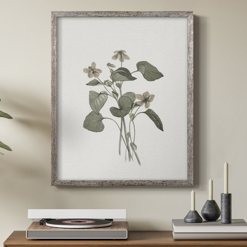 Impression florale vintage encadrée CXLV III - bois massif, H 15 po x l 12 po