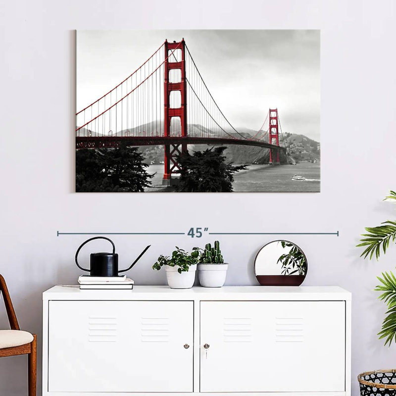 Pont du Golden Gate rouge vif, H 26 po x l 39 po