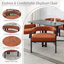 Fauteuil ouvert à dossier ouvert, tissu chenille et élégant, orange, 3 pieds, avec revêtement confortable pour la salle à manger