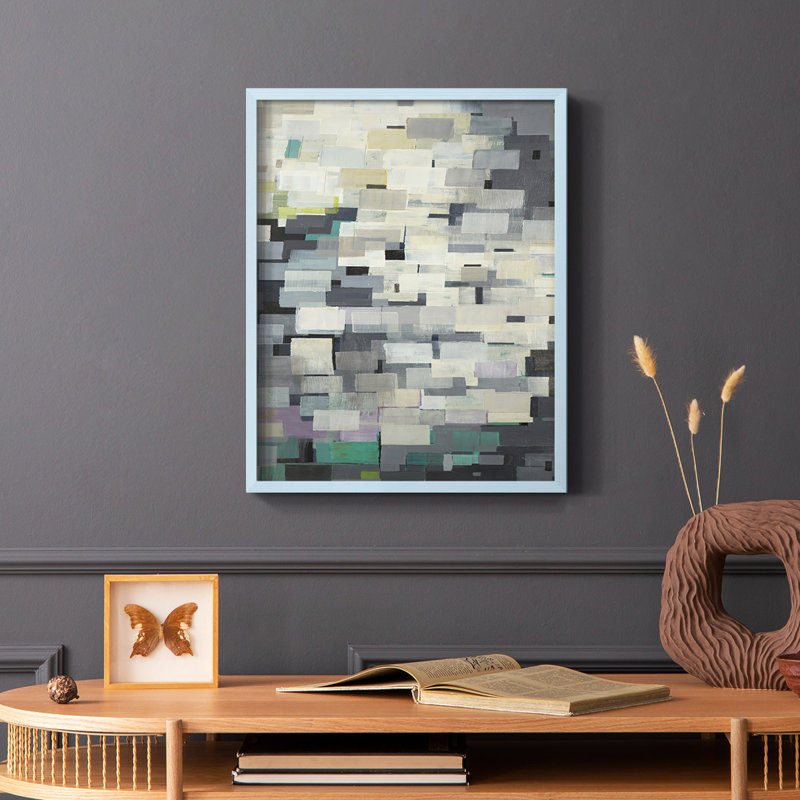 Reproduction encadrée de pièces de puzzle V2 - bois massif, Bleu, H 10 po x l 8 po