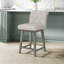 Tabouret pivotant à hauteur réglable en bois et capitonné Dorreen-1344263703-1344263720
