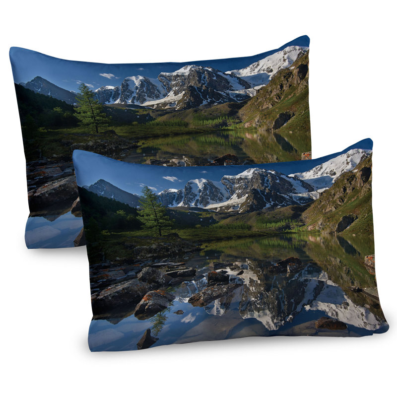 Ensemble de 2 taies décoratives Ambesonne Mountain Range, H 20 po x l 26 po
