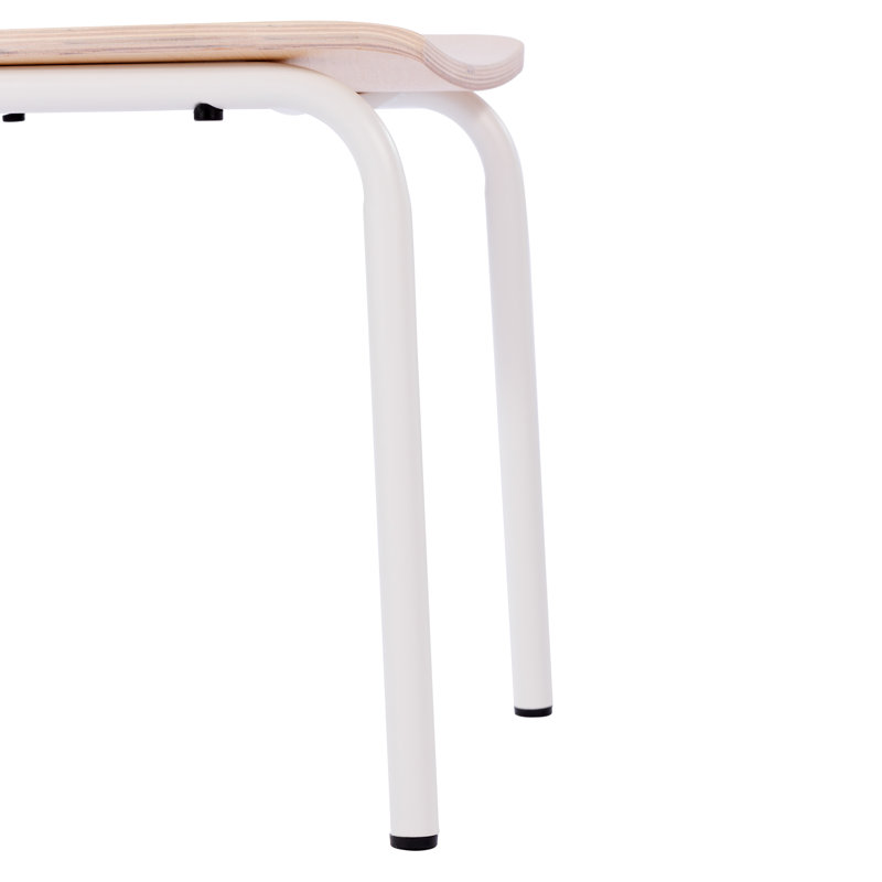Commercial Solid Wood Dining Chair With Frame And Antique Finish, White, Natural