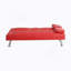 Canapé-lit pliant double en cuir rouge 67 pouces avec table basse pour bureau