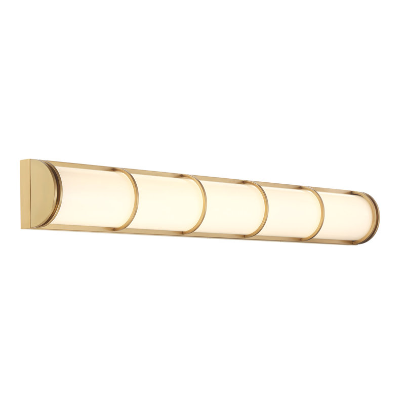 Beacon LED Bathroom Vanity Light in Warm Brass, Brass