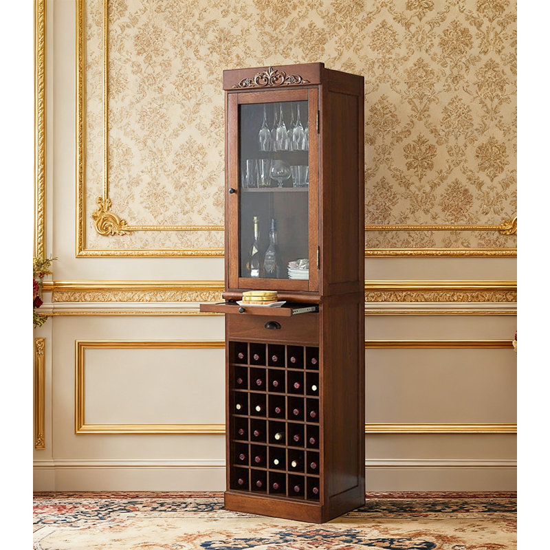 19.69" Brown Rectangular Solid Wood Wine Racks, Brown