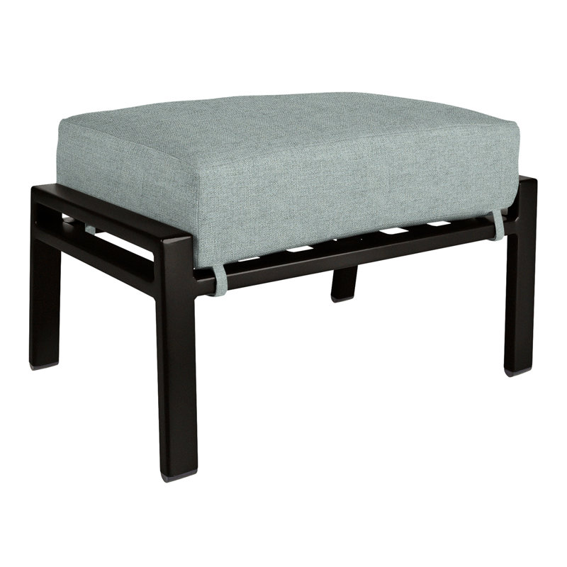 Aris Outdoor Ottoman, Carbon Black, Stitches Slate