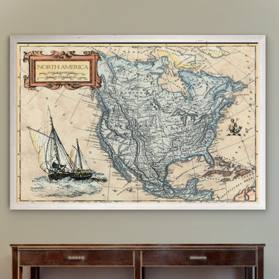« north america map » par paul cezanne-picture cadre, reproduction d’art sur toile