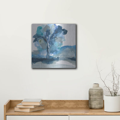 'Blue Impasto 2' by Chris Paschke Metal Wall Art