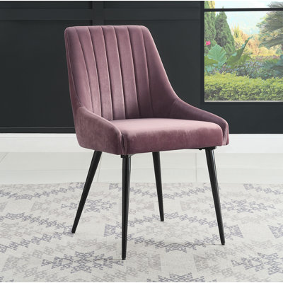Helgeson Upholstered Side Chair in Pink and Black (Set of 2)