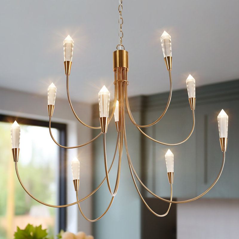 Otho 10 - Light Dimmable Classic/ Traditional Oversized LED Dining Room Chandelier