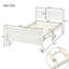 Lit simple en bois massif avec tête de lit et plateforme blanche