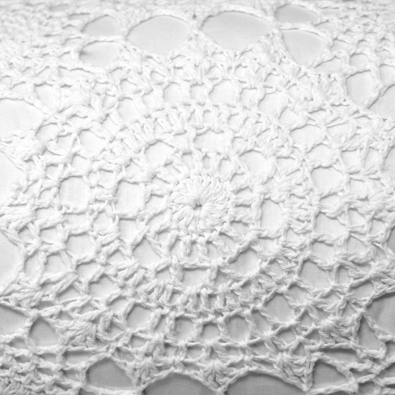 Coussin en coton fait à la main, Blanc