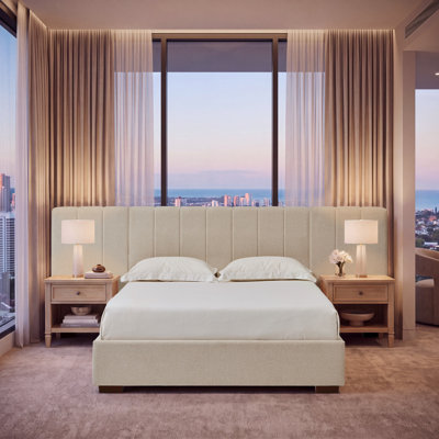 Dobson Upholstered Wide Headboard Hotel Bed