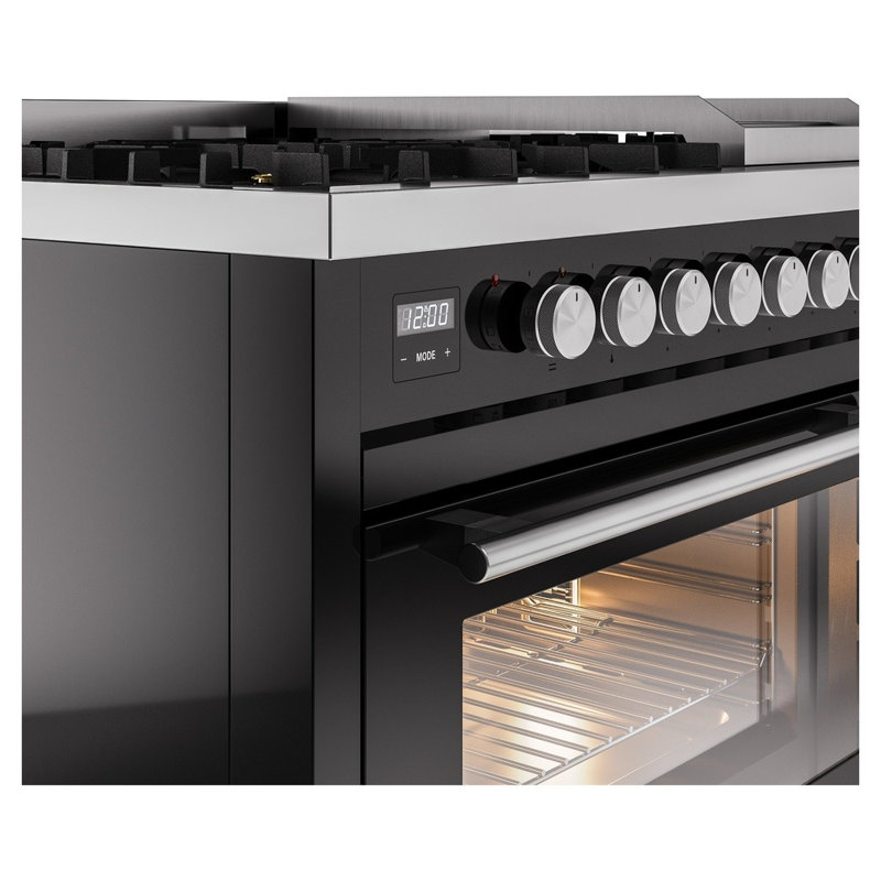 ILVE Professional Plus II 48 Dual Fuel Range , Glossy Black, Natural Gas