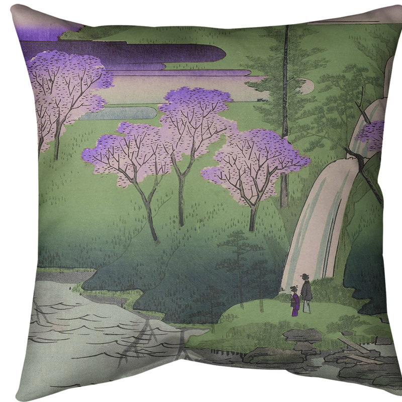 Coussin euro chiyogaike étang, Mauve, Polyester sergé