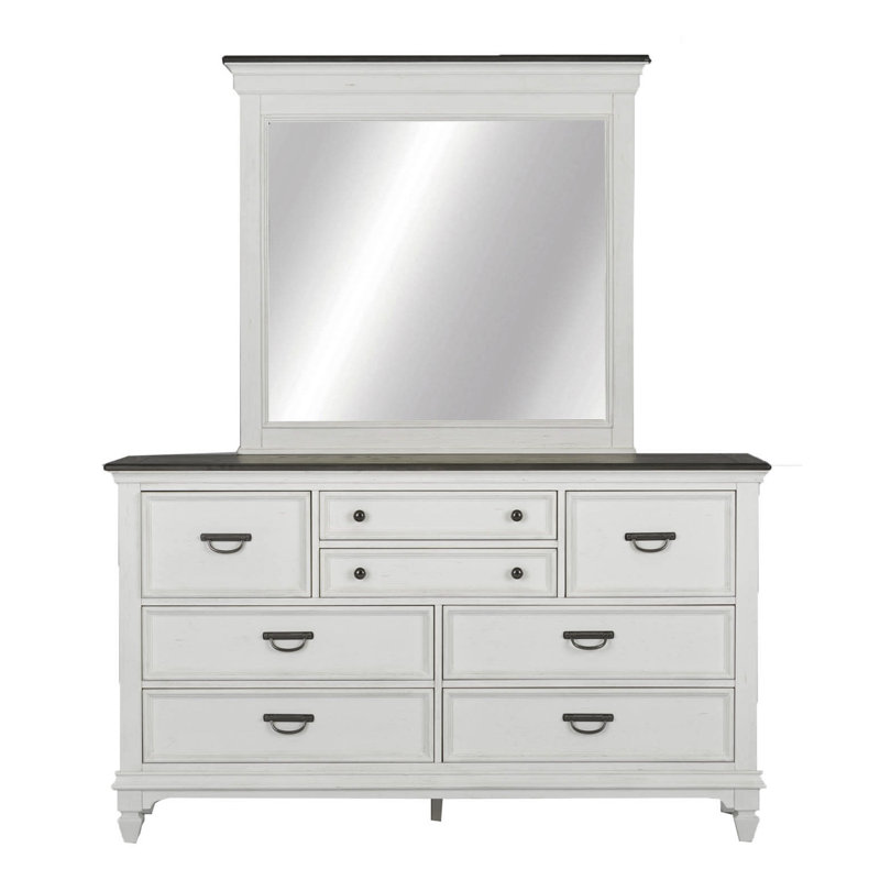 Colburn Queen Panel Bed w/ Dresser & Mirror, Chest, Nightstand Bedroom Set, Queen, 5 Pcs: Bed, Nightstand, 2 Dressers, Mirror
