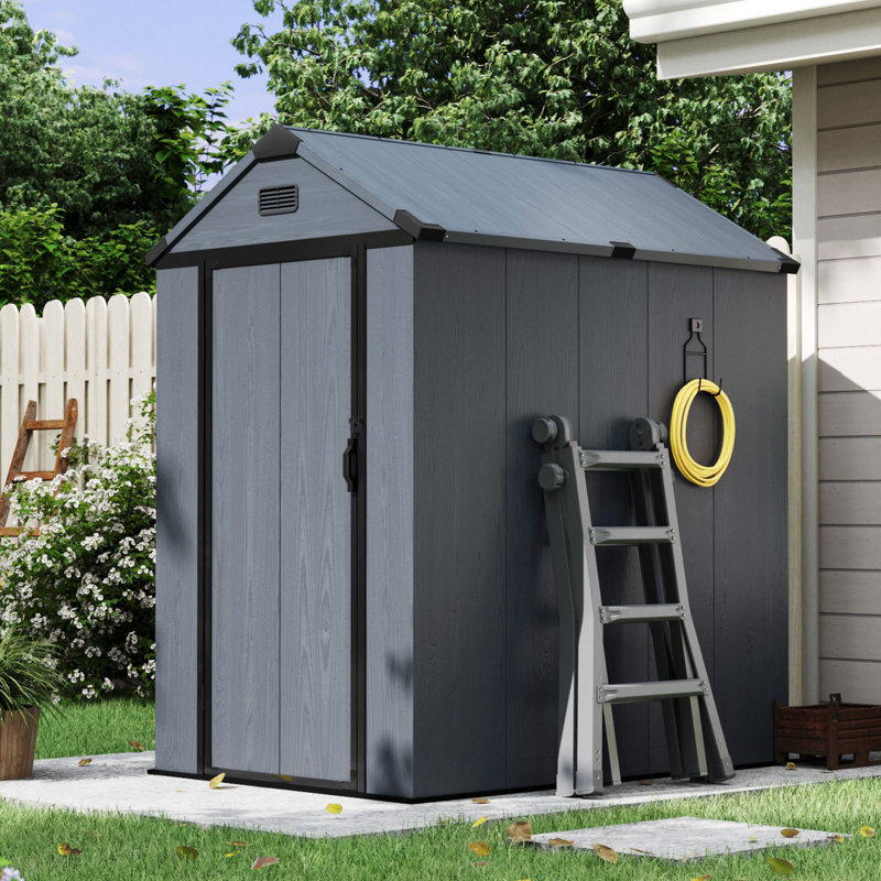 4'X5.7' Resin Apex Outdoor Garden Shed Storage Shed